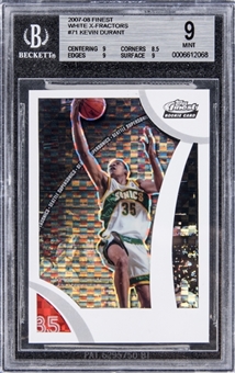 2007/08 Finest #71 Kevin Durant White X-Fractor Superfractor Rookie Card (#1/1) – BGS MINT 9 